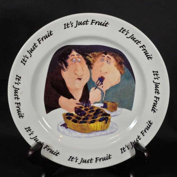 Its Just Fruit Dessert Plate Original Art By Erika Oller For House Of Prill 7.5" - Picture 1 of 7